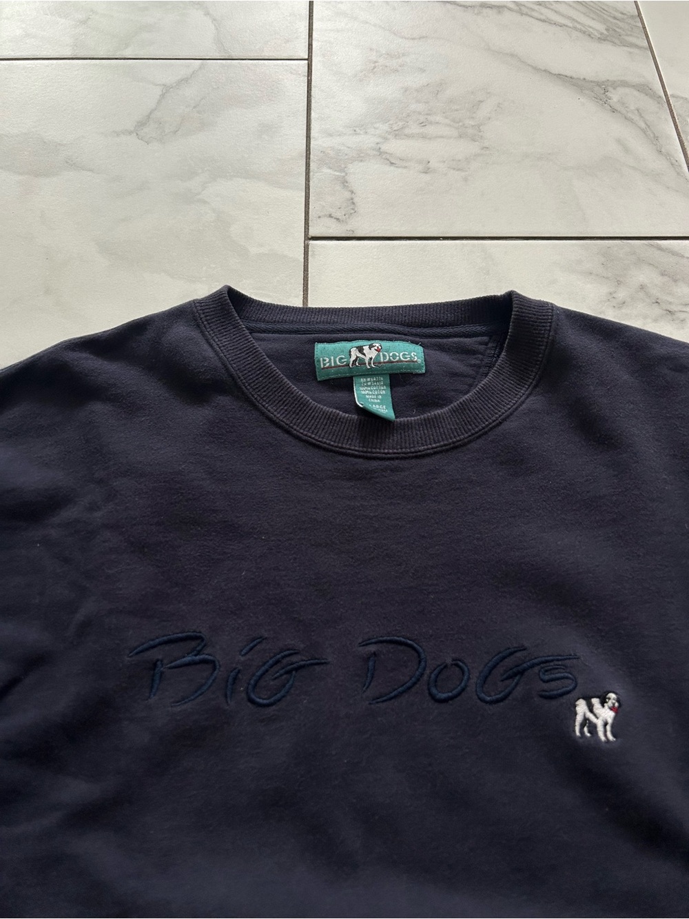 Vintage 90’s Big Dogs Dark Navy Embroidered Crewneck Sweatshirt - Picture 2 of 4